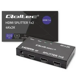 Rozdzielacz aktywny Qoltec Splitter 2 x HDMI 4K x 2K | 3.4Gb/s