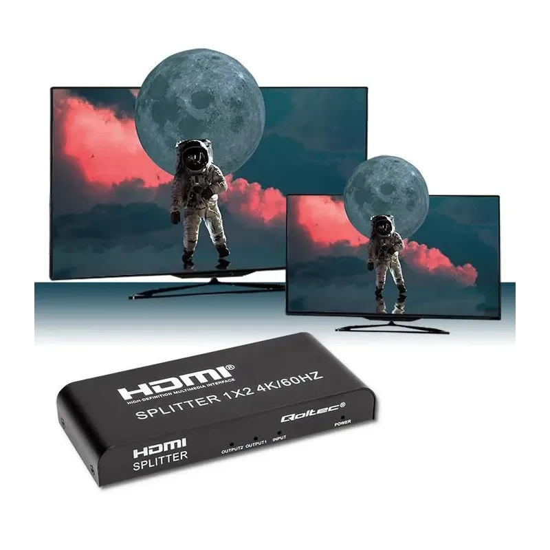 Rozdzielacz aktywny Qoltec Splitter 2 x HDMI 4K x 2K | 6Gb/s | 60Hz
