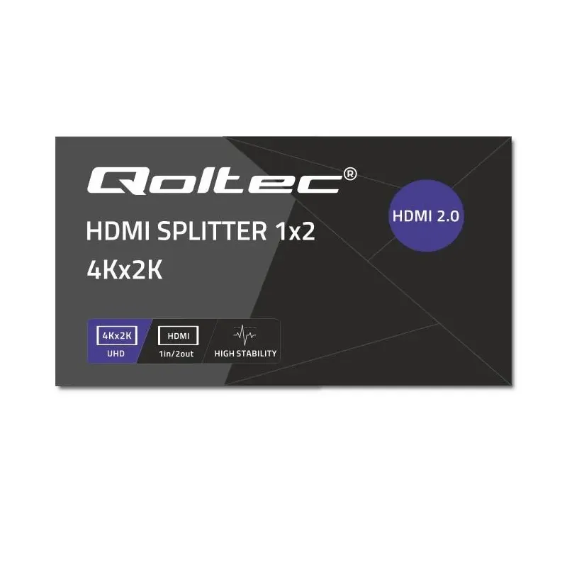 Rozdzielacz aktywny Qoltec Splitter 2 x HDMI 4K x 2K | 6Gb/s | 60Hz