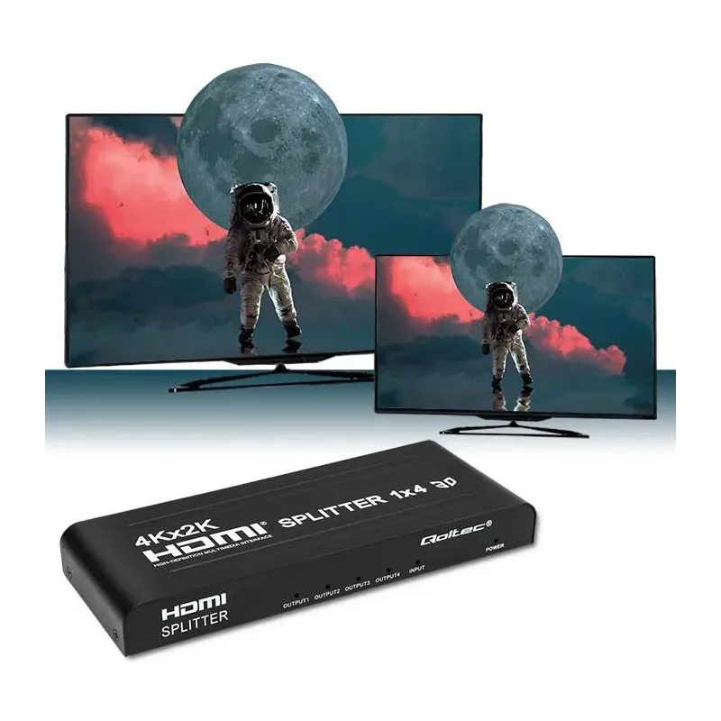 Rozdzielacz aktywny Qoltec Splitter 4 x HDMI 4K x 2K | 3.4Gb/s