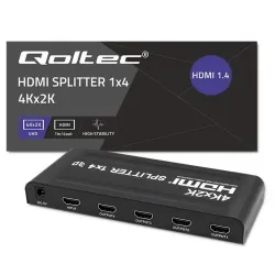 Rozdzielacz aktywny Qoltec Splitter 4 x HDMI 4K x 2K | 3.4Gb/s