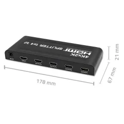 Rozdzielacz aktywny Qoltec Splitter 4 x HDMI 4K x 2K | 3.4Gb/s