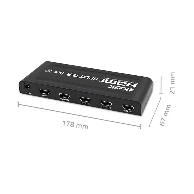 Rozdzielacz aktywny Qoltec Splitter 4 x HDMI 4K x 2K | 3.4Gb/s