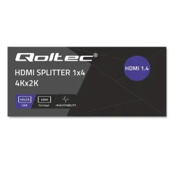 Rozdzielacz aktywny Qoltec Splitter 4 x HDMI 4K x 2K | 3.4Gb/s