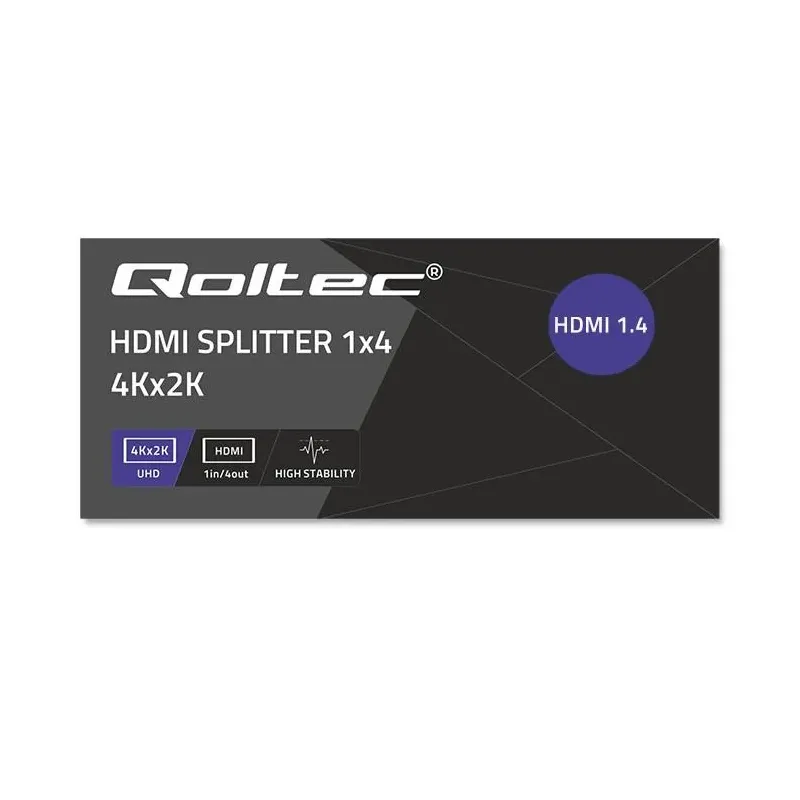 Rozdzielacz aktywny Qoltec Splitter 4 x HDMI 4K x 2K | 3.4Gb/s