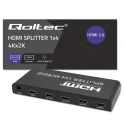 Rozdzielacz aktywny Qoltec Splitter 4 x HDMI 4K x 2K | 6Gb/s | 60Hz