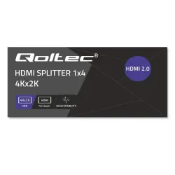 Rozdzielacz aktywny Qoltec Splitter 4 x HDMI 4K x 2K | 6Gb/s | 60Hz