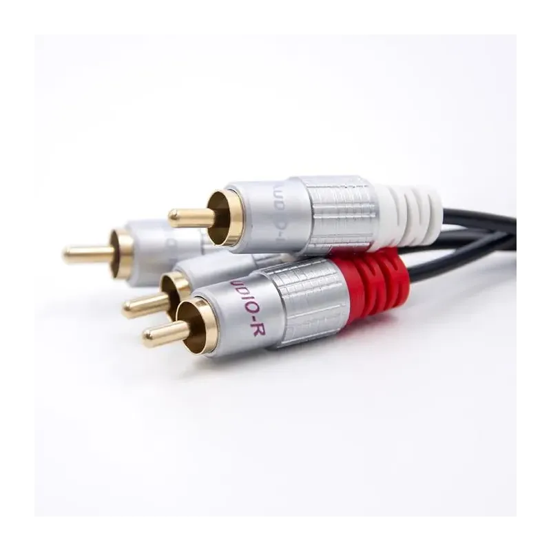 Kabel Qoltec 2xRCA męski / 2xRCA męski | 0.5m | Czarny