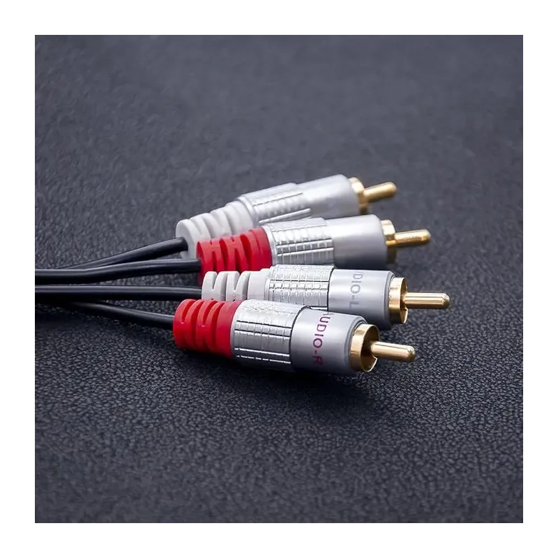 Kabel Qoltec 2xRCA męski / 2xRCA męski | 1m | Czarny