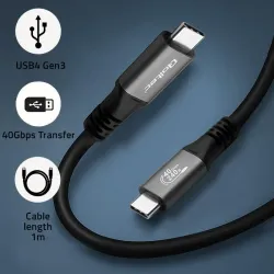 Kabel USB4 Qoltec USB-C PD 240W | Thunderbolt 3/4 | 4K | 40Gb/s | 1m |