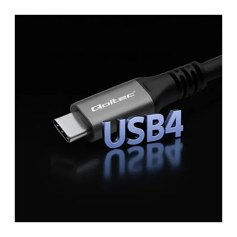 Kabel USB4 Qoltec USB-C PD 240W | Thunderbolt 3/4 | 4K | 40Gb/s | 1m |