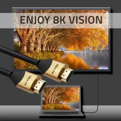 Kabel HDMI QOLTEC v2.1 Ultra High Speed 8K | 60Hz | 30AWG | GOLD | 1m