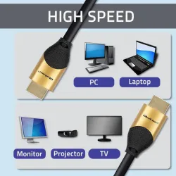 Kabel HDMI QOLTEC v2.1 Ultra High Speed 8K | 60Hz | 28AWG | GOLD | 2m