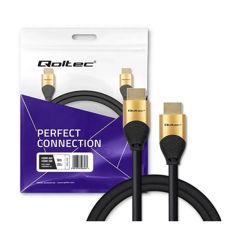 Kabel HDMI QOLTEC v2.1 Ultra High Speed 8K | 60Hz | 28AWG | GOLD | 3m