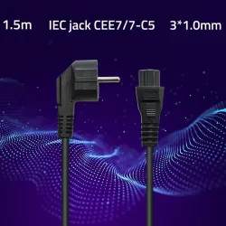 Kabel zasilający Qoltec kątowy SCHUKO | IEC C5 | Koniczynka | 3x1.0mm2 |