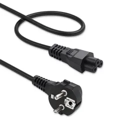 Kabel zasilający Qoltec kątowy SCHUKO | IEC C5 | Koniczynka | 3x1.0mm2 |