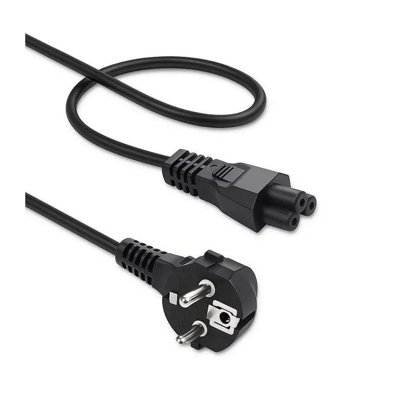 Kabel zasilający Qoltec kątowy SCHUKO | IEC C5 | Koniczynka | 3x1.0mm2 |