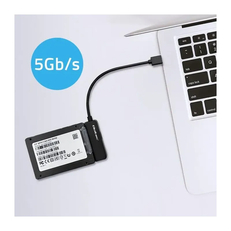 Kabel adapter Qoltec SATA | Przejściówka na dysk SSD HDD 2.5" | USB 3.0 |