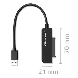 Kabel adapter Qoltec SATA | Przejściówka na dysk SSD HDD 2.5" | USB 3.0 |