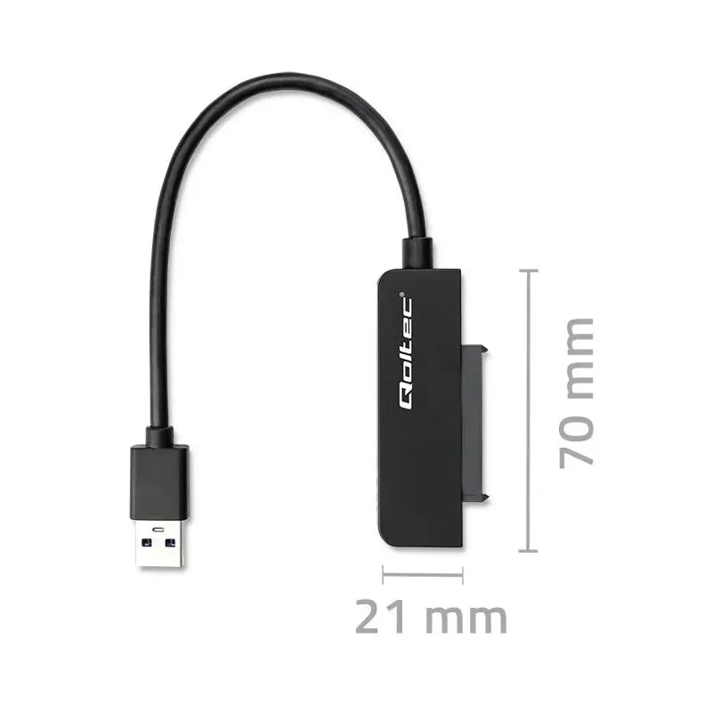 Kabel adapter Qoltec SATA | Przejściówka na dysk SSD HDD 2.5" | USB 3.0 |