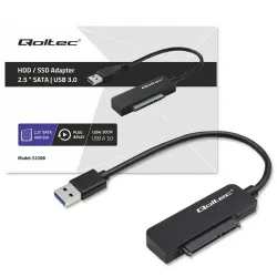 Kabel adapter Qoltec SATA | Przejściówka na dysk SSD HDD 2.5" | USB 3.0 |