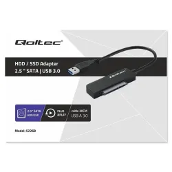 Kabel adapter Qoltec SATA | Przejściówka na dysk SSD HDD 2.5" | USB 3.0 |