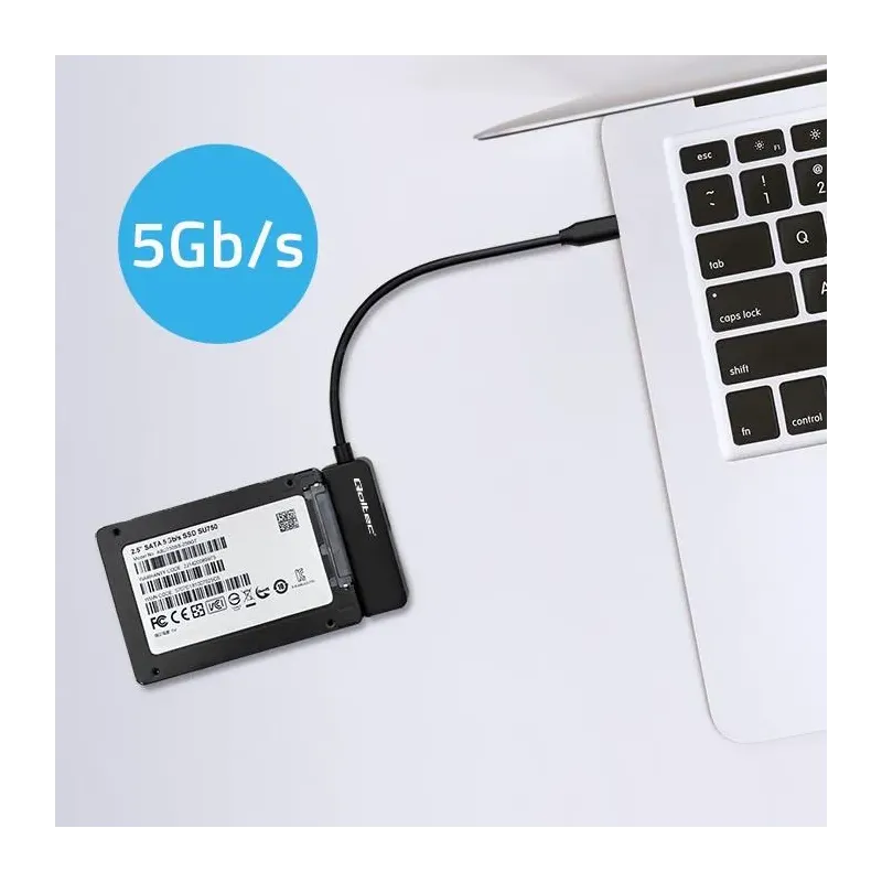 Kabel adapter Qoltec SATA | Przejściówka na dysk SSD HDD 2.5" | USB-C |
