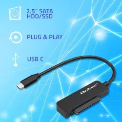 Kabel adapter Qoltec SATA | Przejściówka na dysk SSD HDD 2.5" | USB-C |