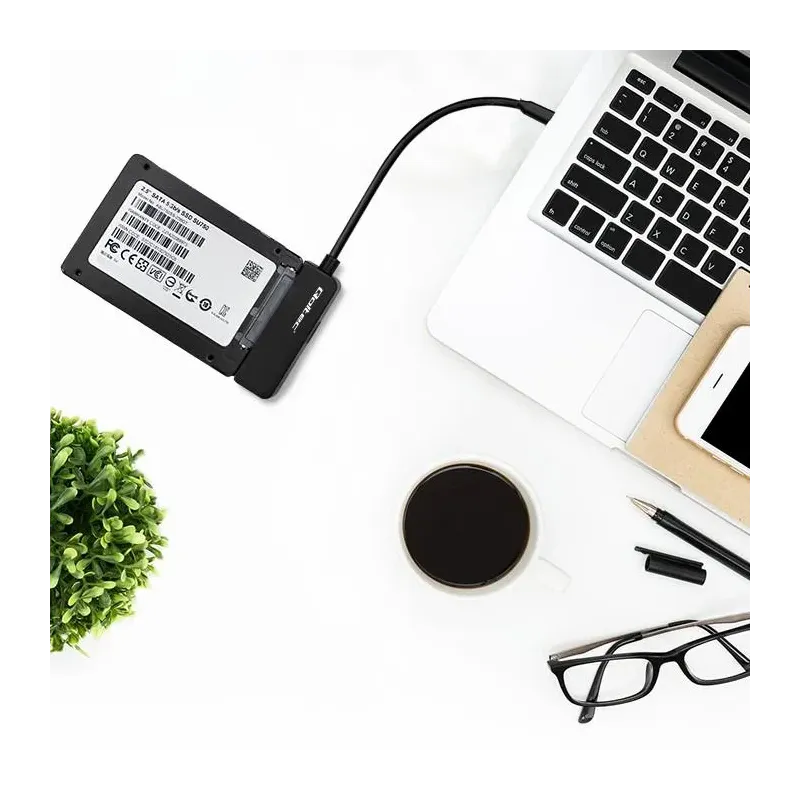 Kabel adapter Qoltec SATA | Przejściówka na dysk SSD HDD 2.5" | USB-C |