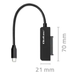 Kabel adapter Qoltec SATA | Przejściówka na dysk SSD HDD 2.5" | USB-C |