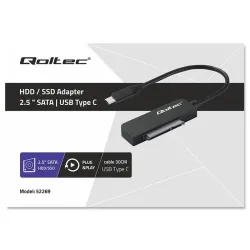 Kabel adapter Qoltec SATA | Przejściówka na dysk SSD HDD 2.5" | USB-C |