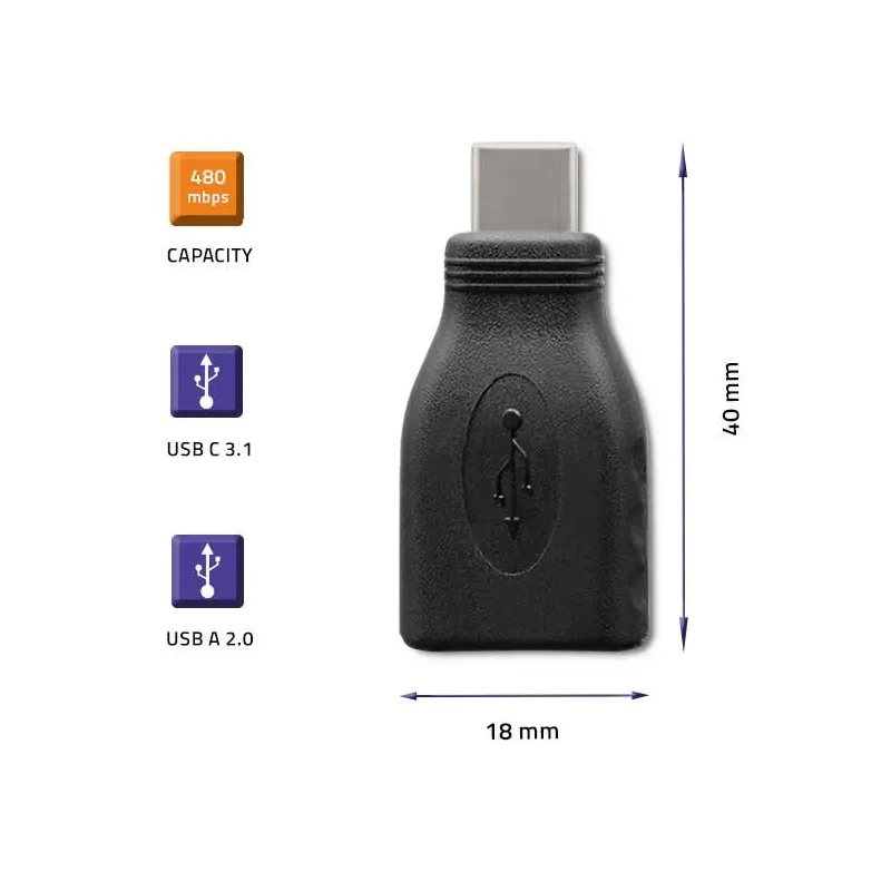 Adapter Qoltec USB-C 3.1 | USB 2.0