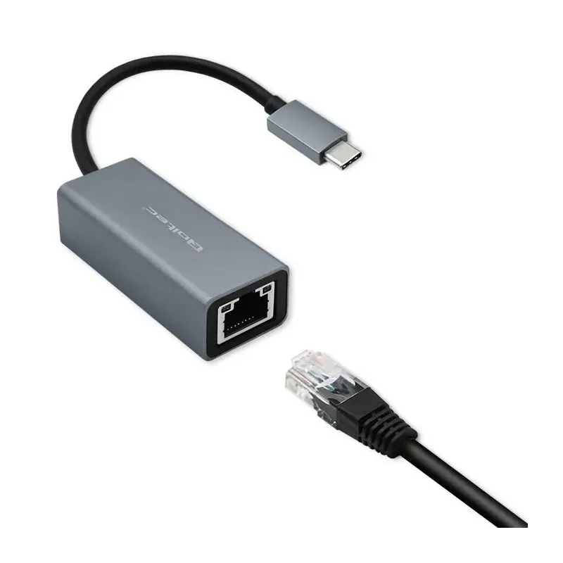 Kabel adapter Qoltec USB-C na RJ45 Ethernet | 1000Mb/s | Aluminiowa obudowa