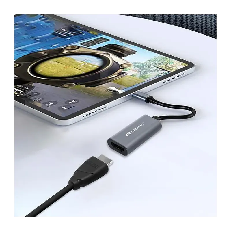 Kabel adapter Qoltec USB-C na HDMI 4K | 60Hz | 32AWG 0,17m
