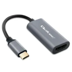Kabel adapter Qoltec USB-C na HDMI 4K | 60Hz | 32AWG 0,17m