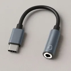 Kabel adapter Qoltec USB-C - Jack 3.5mm, 0,1m