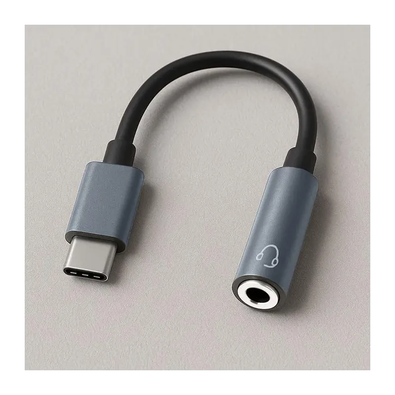 Kabel adapter Qoltec USB-C - Jack 3.5mm, 0,1m