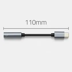 Kabel adapter Qoltec USB-C - Jack 3.5mm, 0,1m