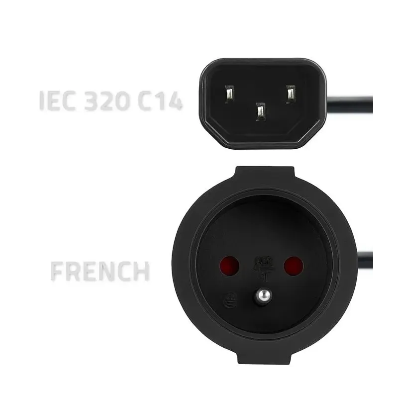 Adapter Qoltec IEC 320 C14 / FRENCH | 0.15m