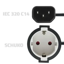 Kabel adapter Qoltec IEC 320 C14 / SCHUKO | 0,15m