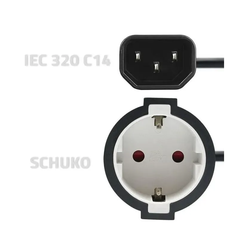 Kabel adapter Qoltec IEC 320 C14 / SCHUKO | 0,15m