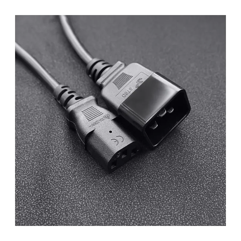 Kabel zasilający Qoltec IEC C20/C13 | 3x1.5mm2 | 1.2m | PartsPC.pl