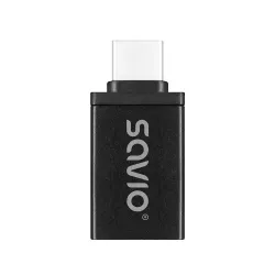 Adapter USB-A 3.1 (F)-USB-C 3.1 (M), SAVIO AK-80, Czarny