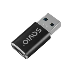Adapter USB-C 3.1 (F) Savio AK-81 USB-A 3.1 (M), Czarny