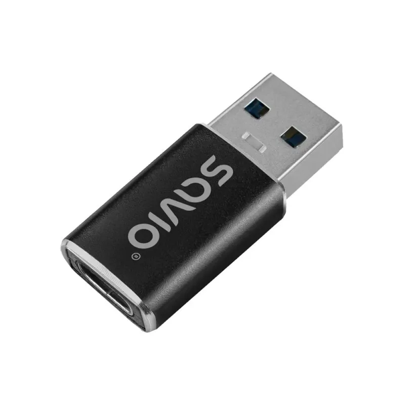 Adapter USB-C 3.1 (F) Savio AK-81 USB-A 3.1 (M), Czarny