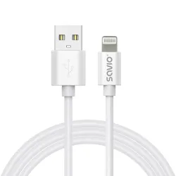 Kabel USB SAVIO CL-192 USB-A do Lightning 1m biały | PartsPC.pl