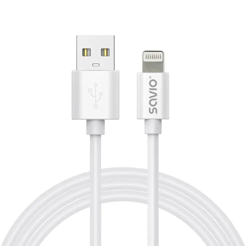 Kabel USB SAVIO CL-192 USB-A do Lightning 1m biały | PartsPC.pl