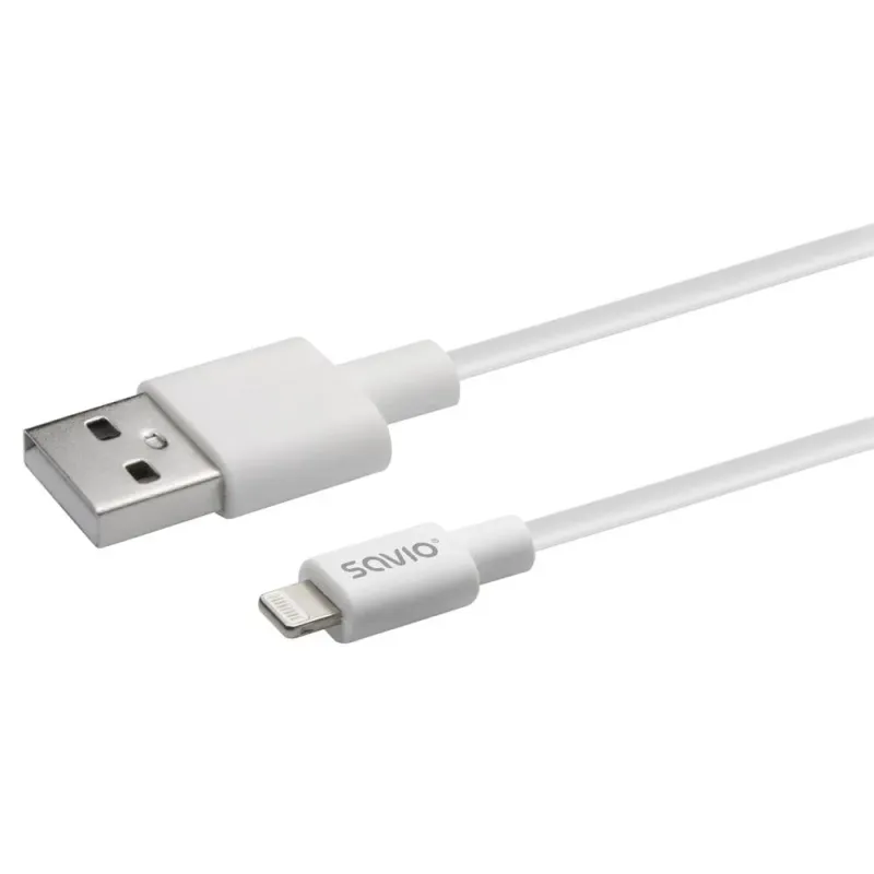 Kabel USB SAVIO CL-192 USB-A do Lightning 1m biały | PartsPC.pl