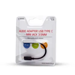 Kabel adapter Savio AK-35 USB Typ C - mini Jack 3,5 mm... | PartsPC.pl