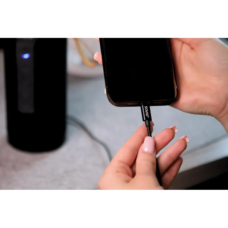 Kabel adapter Savio CL-187 USB-C do Mini Jack 3.5mm 1m | PartsPC.pl